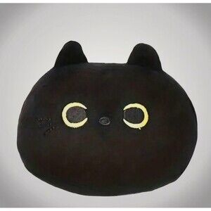 Cute Black With Green Eyes Cat Plush - Plushie, Halloween Stuffed Animal Toy